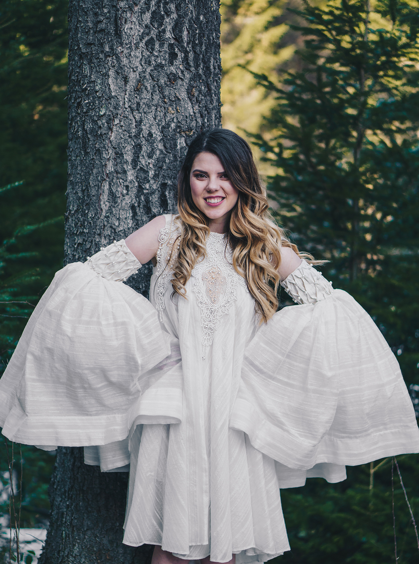 flared sleeves dress anotherside of me blog