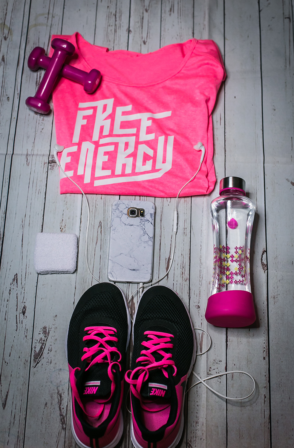 sporty nike flat lay