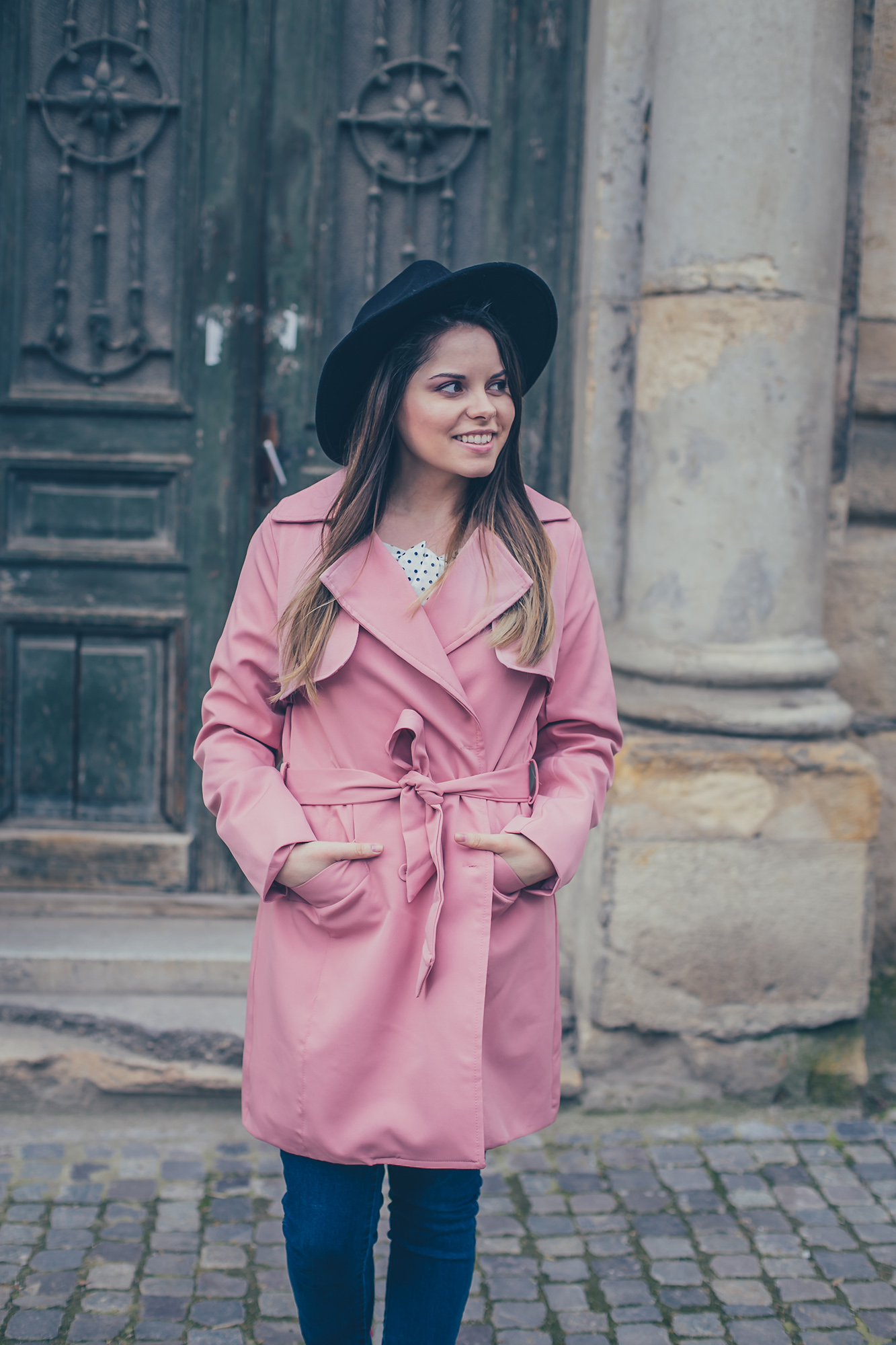 zaful pink trench coat