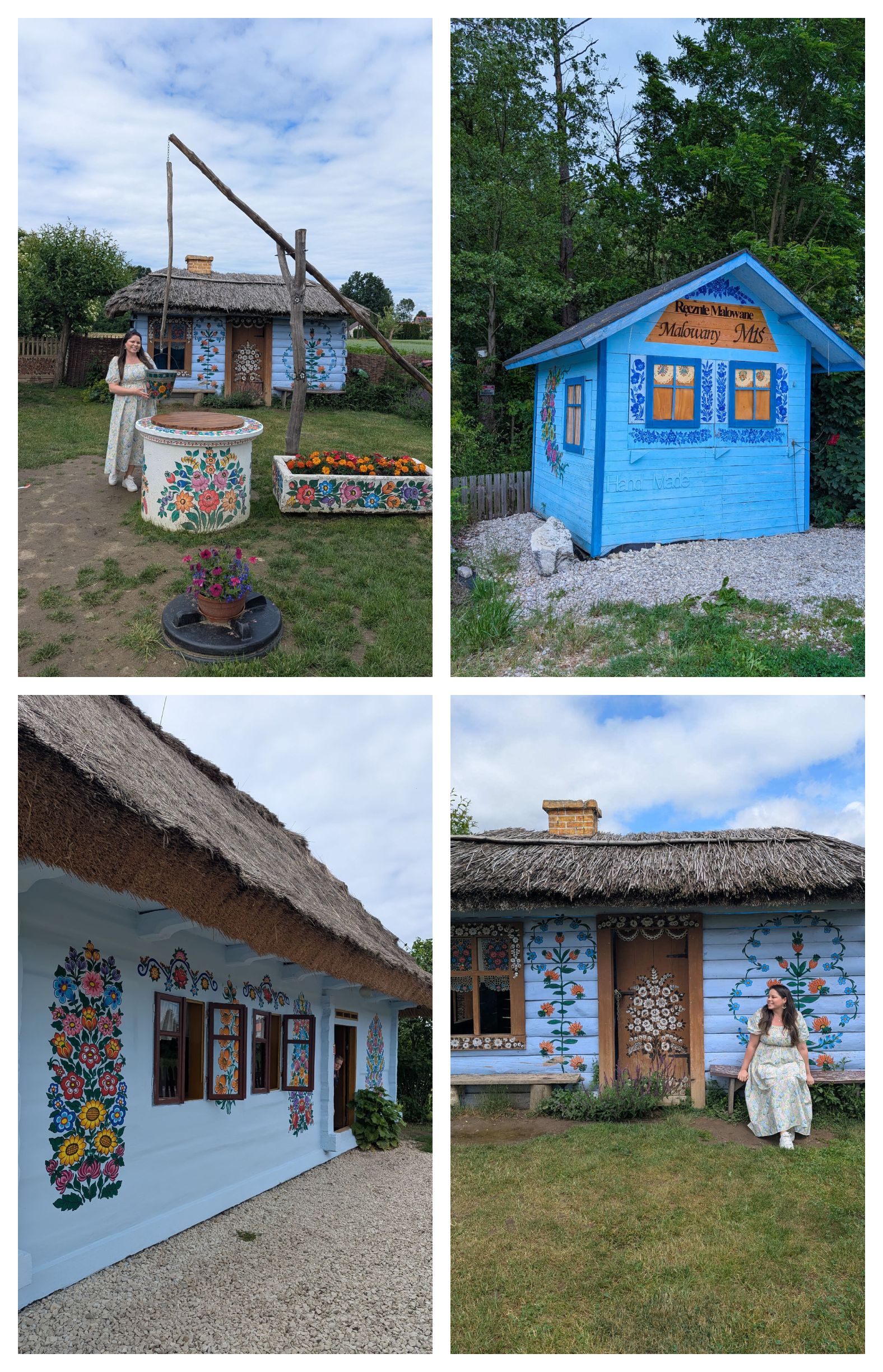 sat pictat cu flori polonia