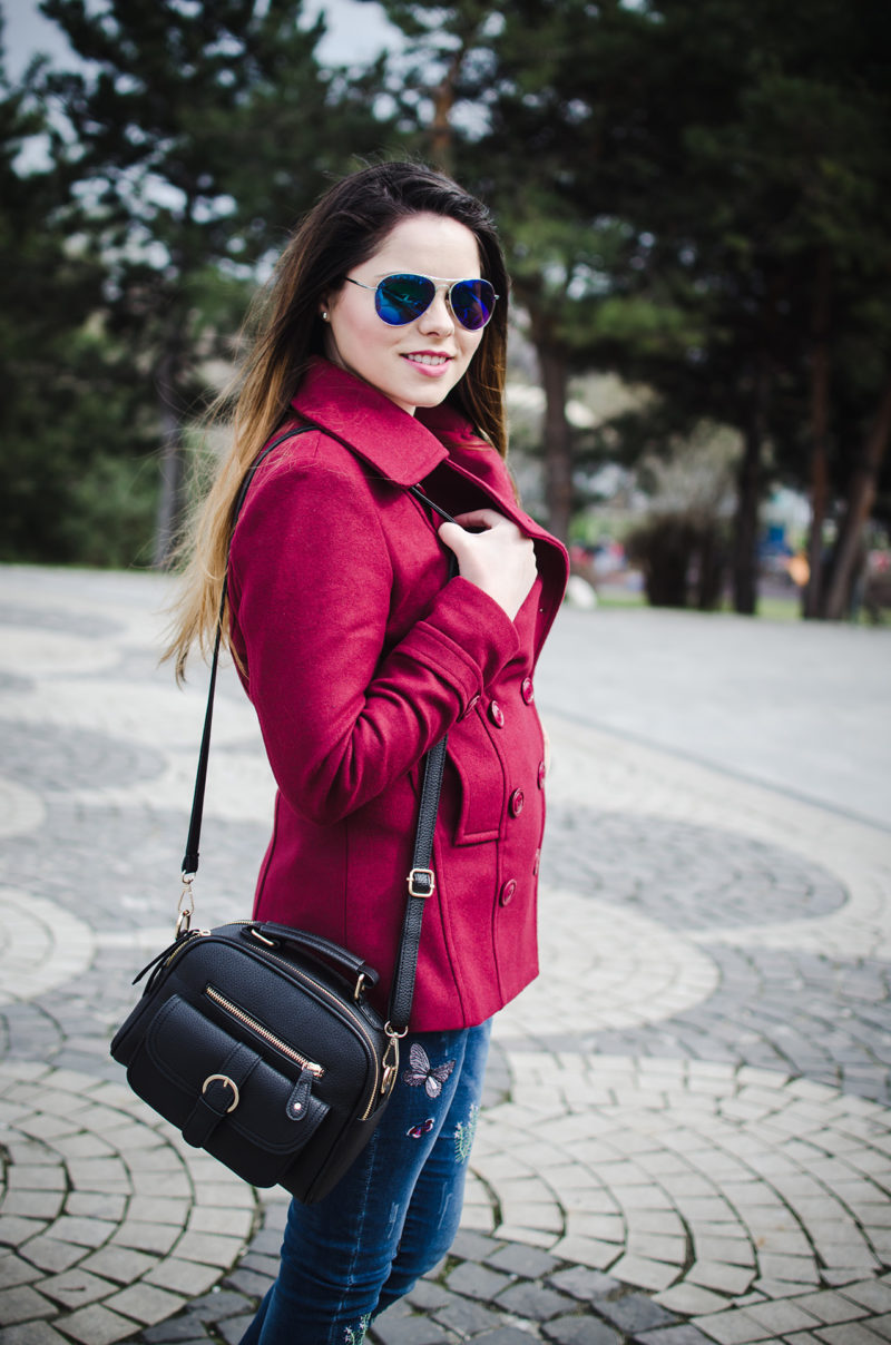sammydress burgundy peacoat