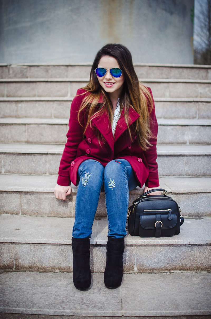 sammydress burgundy peacoat
