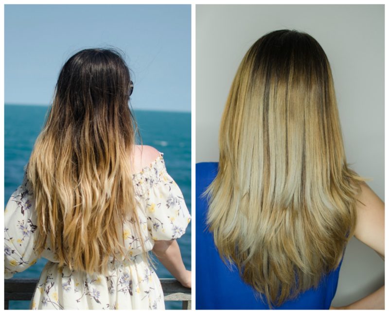 balayage before and after olaplex posh beauty salon