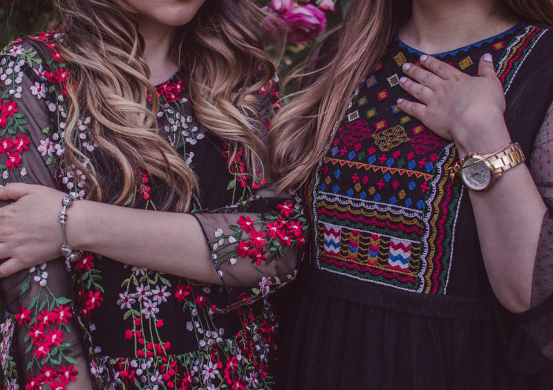 vip me embroidery mesh dresses
