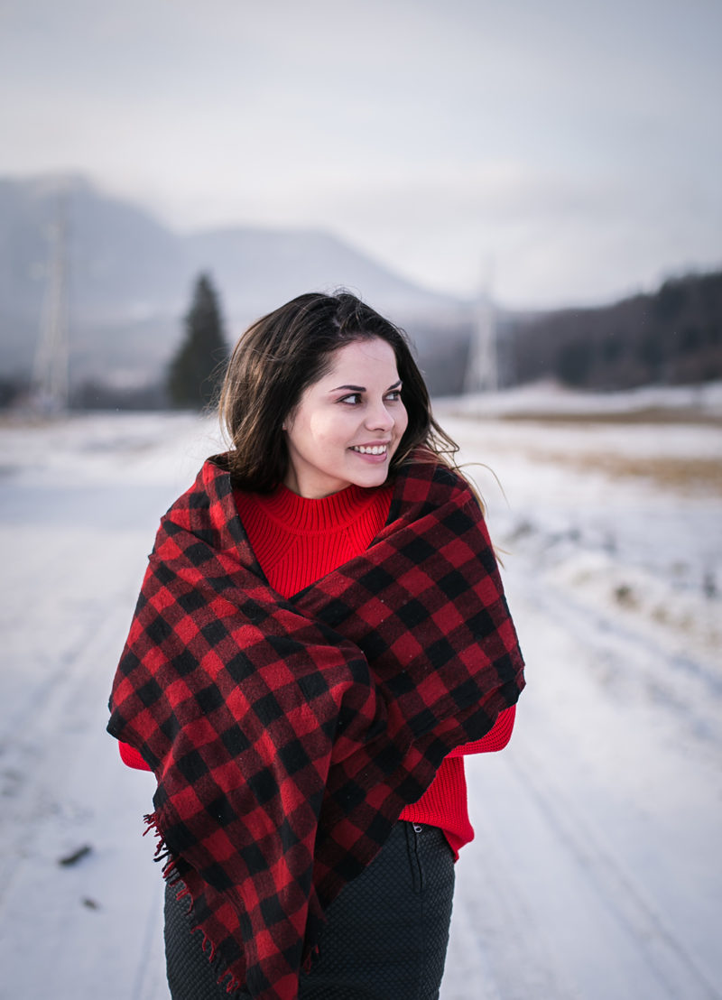 red shawl