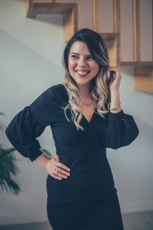 femme luxe little black dress
