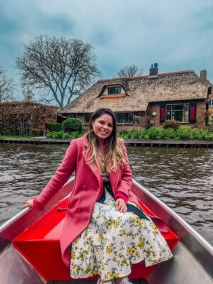 canal cruise with boat Giethoorn